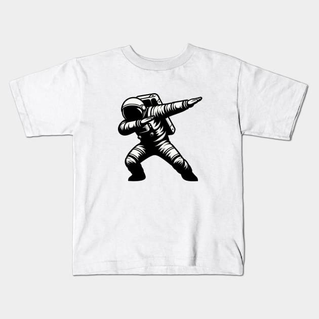 Dabbing Astronaut Kids T-Shirt by Muslimory